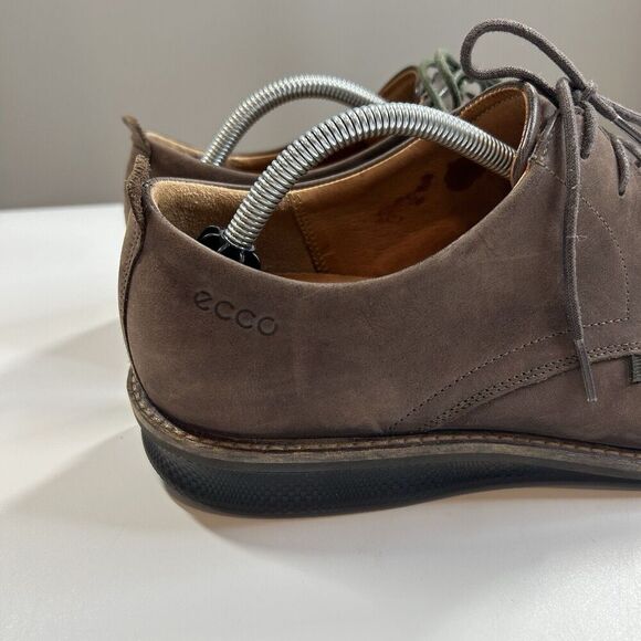 Ecco Shoes Mens 45 US 11.5 Brown Leather Lace Up Oxford Dress See Description - Picture 4 of 8